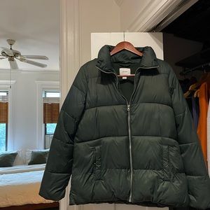 Forrest Green Fleece Lined Puffer Jacket